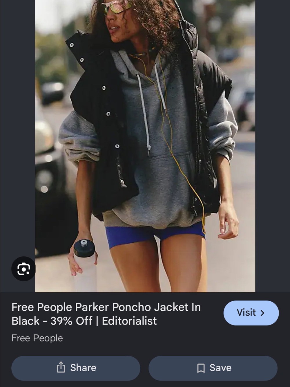 Free People Black Hooded Puffer Vest NWT